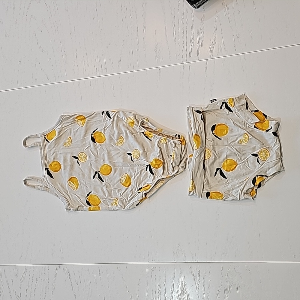 Lemon Print Kids Matching Set